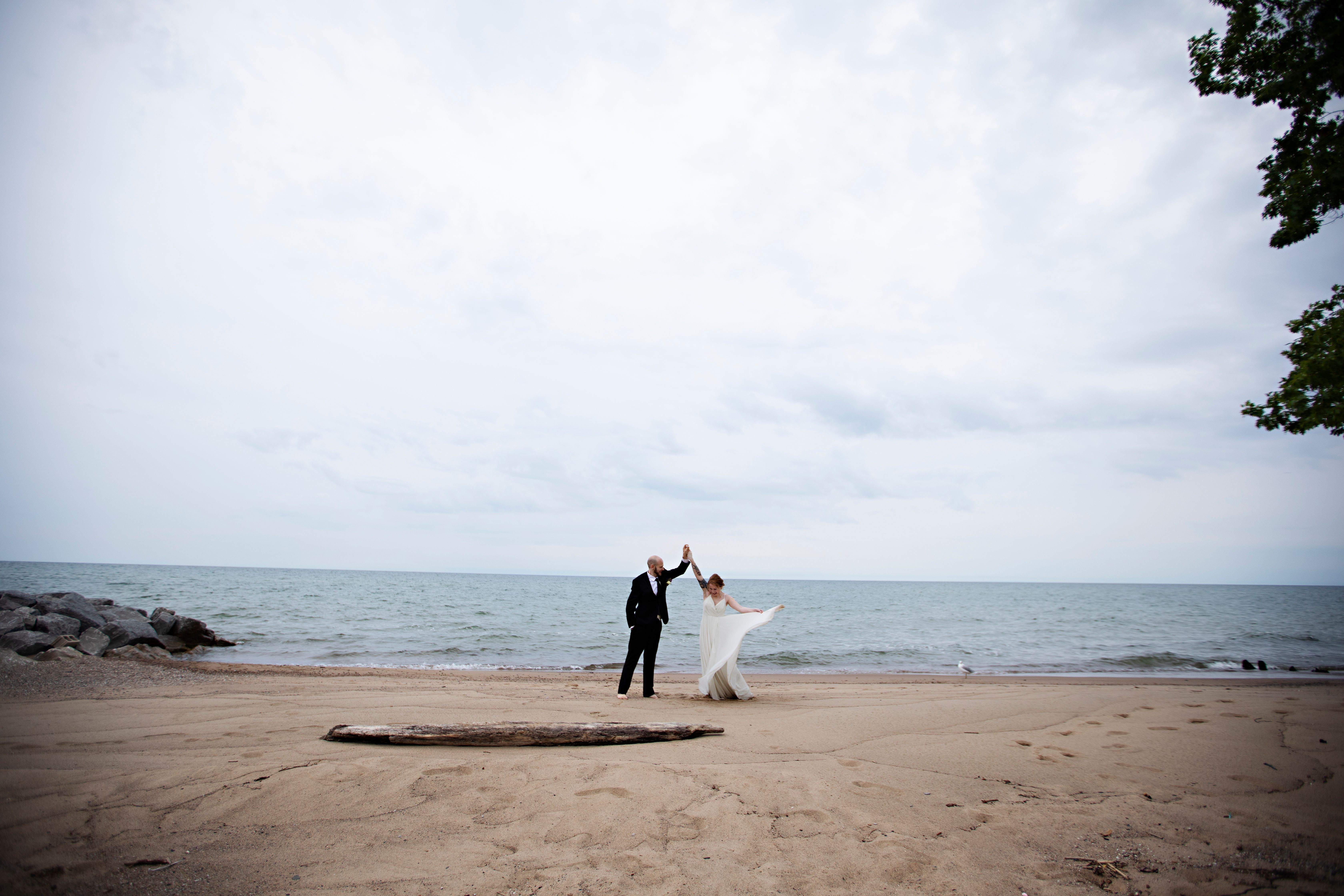 Wedding on lake Huron Beach